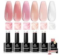 Beetles Builder Gel per unghie, 6 colori, 7 in 1, gel per unghie per unghie per unghie e unghie deboli, set regalo per donne