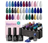 Beetles Gel Polish Kit 20 colori Celestial Collection con 3 pezzi Base Top Coat, Black White Blue Purple Green Gel Smalto Soak Off U V LED Essential Kit Gifts for Women