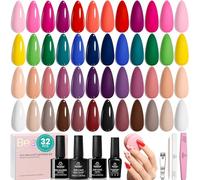 Beetles - Smalto gel gel per unghie, 25 colori, colore nude, blu, rosa, rosso, gel laccato, collezione Chic Outfits con 3 pezzi di base e top coat in gel, regalo per donne e ragazze