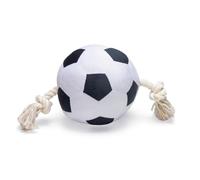 Beeztees Calcio con corda, giocattolo per cani, peluche, nero/bianco, 36 x 19 x 19 cm