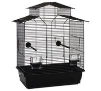 Beeztees Gabbia Per Uccelli Iza 2 Pagoda Nera 45x28x59,5 Cm Con Cassetto
