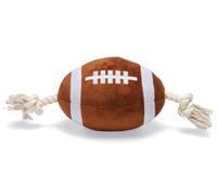 Beeztees Palla da rugby con corda, giocattolo per cani, peluche, marrone, 37 x 15 x 15 cm