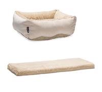 beeztees Set-Coccole Moza, beige - Lettino + Cuscino da davanzale