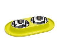 Beeztees Set Di Ciotole In Silicone Verde 31x19cm Per Cani, 2x125ml