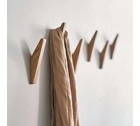 BEFAERY 4 pezzi appendiabiti in legno di faggio naturale, appendiabiti a parete per appendere cappello asciugamano accappatoio moderna decorazione rustica