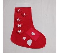 BEFANA CALZA GIGANTE TI AMO CON MORBIDI CUORICINI 80 CM. MAXI DECORATA