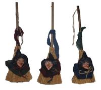 Befana strega con scopa cm30 halloween natale bimbo decorazioni albero di natale