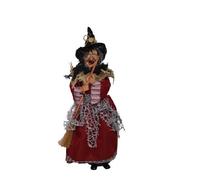 Befana Strega con Scopa Porta Doni animata da luci e Suoni cm35 Halloween Natale