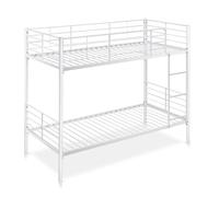 Befara Letto A Castello DIVISIBILE Twins - Bianco - 90 x 200 Letto a Castello in Metallo Pratico e Resistente. Divisibile in 2 Letti Singoli. Scala Inclusa. Ringhiera Completa.