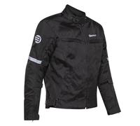 Befast - Giacca Moto Touring ALLTIME CE, Giacca Certificata Protettiva Adatta a Tutte le Stagioni, con Membrana Impermeabile e Protezioni su Spalle e Gomiti, 3 Strati, Nero