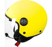Befast - Jet Rapid Connect III - Casco Moto e Scooter con Interfono Integrato, Ampia Visiera Antigraffio e Occhialino Parasole a Scomparsa, Colore Giallo Fluo Opaco, Taglia M