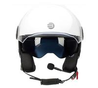 Befast - Jet Rapid Connect III - Casco Moto e Scooter con Interfono Integrato, Ampia Visiera Antigraffio e Occhialino Parasole a Scomparsa, Colore Bianco, Taglia S