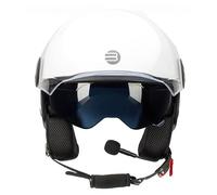 Befast - Jet Rapid Connect III - Casco Moto e Scooter con Interfono Integrato, Ampia Visiera Antigraffio e Occhialino Parasole a Scomparsa, Colore Bianco, Taglia L