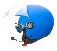 Befast | Rapid Connect - Casco Jet Omologato con Interfono Integrato, Casco Scooter con Ampia Visiera Antigraffio, Casco Moto Jet con Occhialino Parasole a Scomparsa, Colore Blu Opaco