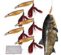 Befeixue Artificiali Da Di Tipo Swimbait | 5 Pezzi Di Spinner Metallici A Forma Di S Con Sequin,Escche da per Bass | per Uomini, Padre, Principianti, Professionisti, Fiume, Acqua Salata e Acqua