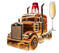 Befeixue Decanter per liquori, contenitore per whisky, design a mezzo camion, 375 ml, con interessante tappo per liquori, birra, spumante, bar, feste, matrimoni, eventi di compleanno