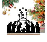 Befeixue Decorazioni Per La Tavola Di Natale,Ornamento Per La Scena Della Natività,Decorazioni Natalizie In Metallo Con Base In Legno | Per Bancone Festivo Mensola Chiesa Festa