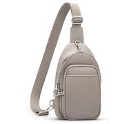 befen Borse a tracolla in vera pelle per le donne borsa a tracolla antifurto da donna piccola borsa per telefono con blocco RFID, Grigio