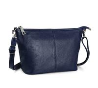 befen Vera Pelle Da Polso Frizione Portafoglio Borse Piccola Crossbody Borse A Tracolla Per Le Donne, Cerniera Argento, Blu marino medio
