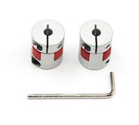 Befenybay 2 pezzi da 5 mm a 5 mm in alluminio prugna flessibile diametro 20 mm lunghezza 25 mm connettore accoppiatore flessibile per stampante 3D CNC macchina e servo motore a gradini (5 x 5 mm)