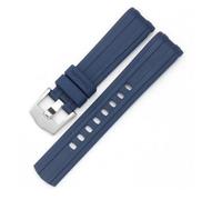 BEFIA Cinturino di ricambio per orologio da 20 mm per Omega Seamaster 300 con estremità curva Fluorous Gomma silicone cinturino Fibbia in acciaio inox, 20mm, agata