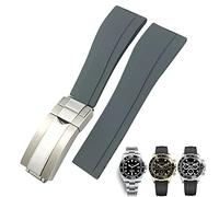 BEFIA Cinturino in gomma per Rolex Daytona Submariner GMT Yacht-Master OYSTERFLEX, cinturino in silicone con fibbia deployante, 20 mm x 21 mm, 20mm, agata