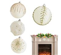 Beflockte Weihnachtsdekorationen - Dekorative Weihnachtskugeln, Dekorationen Mit Samtoberfläche | Ornamentset Mit Weicher Textur Und Festlichen Farben Für Die Baumdekoration Und Die Saisonale Dekorati