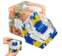 Befoore Labirinto 3D Cubo Labirinto, Giocattolo Cubo Puzzle Labirinto, Gioco di Labirinto con Palla Magica 3x3, Migliora Il Riconoscimento Spaziale, Coltiva Il Pensiero Logico(Blue+Orange)