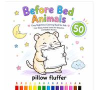Before Bed Animals: Adorable black and white coloring pages featuring sleepy animals, bedtime routines, stars, pajamas, and cozy night scenes for stress-