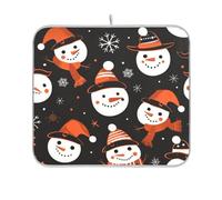 before Christmas Snowman Orange Black piatto mat piatto asciugatura pad per cucina bancone asciutto opaco per piatti tappetino assorbente 16 x 18