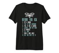 Before You Ask Drone Quadcopter FPV UAV RPV Pilot Flyer Gift Maglietta Premium