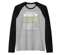 Before You Bother Me Tech Support Checklist Divertente Maglia con Maniche Raglan