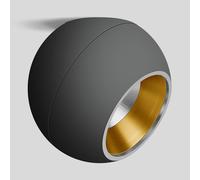 Bega Studio Line Spot asimmetrico nero/ottone Ø19cm BEGA