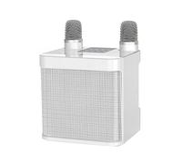 Begchy -203 Set Karaoke Altoparlante Karaoke Wireless Bluetooth Doppio Microfono Altoparlante Microfono Macchina Bianca
