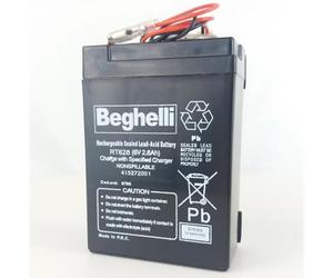 Beghelli Batteria Ricaricabile al Piombo 6V 2,8Ah TC628 per Lampade D'Emergenza