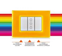 BEGHELLI BRAIN CLASSIC PLACCA CAMBIACOLORE 3 MODULI COMPATIBILE CON TUTTE LE SERIE CIVILI PIU' DIFFUSE 81231E