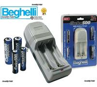 BEGHELLI CARICABATTERIE BATTERY CHARGER POWER + N.4 PILE AA AAA NIMH UNIVERSALE