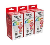 Beghelli - DOME-E Lampadina Wifi Led E27, Lampadina Led a Goccia 11W, 1055lm, Multicolor, 3 Blister