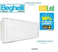 BEGHELLI LAMPADA DI EMERGENZA LED 18W ELEGANTE LEGGERA BATTERIA RICARICABILE NEW