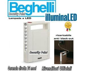 BEGHELLI LAMPADA PORTATILE LED EMERGENZA BLACK OUT RICARICABILE ALTA AUTONOMIA