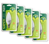 Beghelli - Lampadina Led E14 SUPER, Luce Bianca Neutra 7W 700lm 4000K, Non Dimmerabile, Adatta per Interni, Durata 15000 Ore, 5 Pack da 1 Lampadina - Colore: Led, 5 pz