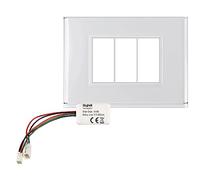 Beghelli - Placca Interruttore - Placca Lite 3FR Con Sistema Di Illuminazione, Con Batteria Di Emergenza, Colore: Bianco