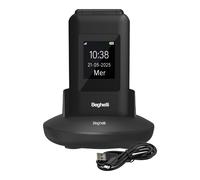 Beghelli - Telefono Anziani Salvalavita SLV41, Conchiglia, 4G, con Tasto SOS e Chiamata Rapida, Cellulare con Grandi Tasti, Volume Alto, Doppio Display 2.8", Torcia, Radio, Fotocamera - Colore: Nero
