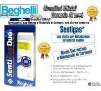Beghelli Sentigas Duo Rivelatore Gas Metano e Monossido di Carbonio con allarme