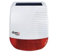 Beghelli - Sirena Allarme Esterno Dom-e Autoalimentata a Batteria, Dispositivo Antintrusione per Sistema Allarme Casa, Domotica Intelligente, Accessorio Aggiuntivo Centrale, Pannello Solare, App