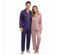 BEGIANT Set di 2 pigiami per coppie, in raso, look partner, Colore: rosa