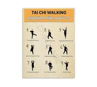 Beginner Friendly Tai Chi Poster Movements Chart for Mindful Movement Canvas Wall Art Print for Home Gym Yoga Studio or Living Room(Unframed,16x24inch(40x60cm))
