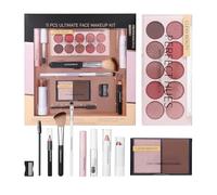 Beginner Makeup Set, Full 11-Piece Kit, Effortless Makeup Tools, Eyeshadow Palette, Lipstick, Versatile Colors for Mascara, Concealer, Women, Girls, Teens, Christmas, Birthday, Wedding, or Party