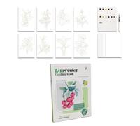 Beginner Watercolor Workbook Tri Fold Painting Relaxing Coloring Notebook,