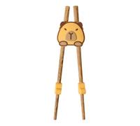 Beginners Chopsticks - Brown/Beige, Reusable Ergonomic Capybara Theme, Beginners Training Chopsticks Set, 8.5 Inch Length, Finger Loops, Non Slip Tips | Studenti, Preschoolers, Girls, Home, School, Tr